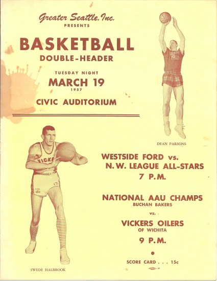 Program cover from 1957 AAU doubleheader